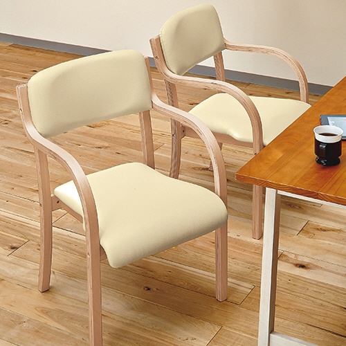 ホームスタイリング　スタッキングチェアー　カーム　ビニールレザー　アイボリー　ＳＣＣ－ＩＶ－ＮＡ　１脚4