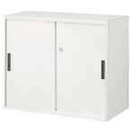 オカムラ　ＶＩＬＬＡＧＥ　ＶＳ収納　上・下置き兼用２枚引違い　幅９００×奥行４５０×高さ７５０ｍｍ　ホワイト　８ＶＵ７６Ｗ－ＺＣ２４　１台