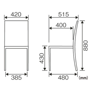 あずま工芸　ブライト　スタッキングチェアー　ベージュ　ＴＤＣ－９７６６　１セット（２脚）3
