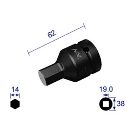 長堀工業　ヘキサゴンレンチソケット差込角１９．０×対辺１４ｍｍ　６１４Ｃ　１個