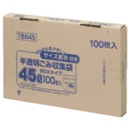 ジャパックス　容量表示入りポリ袋　乳白半透明　４５Ｌ　ＢＯＸタイプ　ＴＢＮ４５