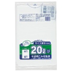 ジャパックス　容量表示入りポリ袋　乳白半透明　２０Ｌ　ＴＳＮ２０