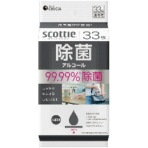 日本製紙クレシア　スコッティ　ウェットティシュー　除菌　アルコールタイプ　携帯用　１パック（３３枚）