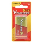 オーム電機　Ｖアルカリ乾電池　３年保存　９Ｖ形　６ＬＲ６１ＶＢ１Ｐ　１本
