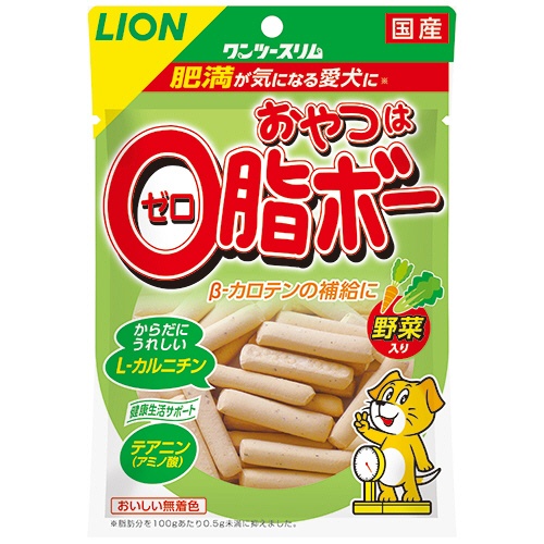 ライオン　ワンツースリム　おやつは０脂ボー　野菜入り　８０ｇ　１パック1