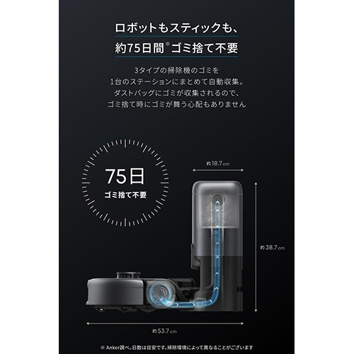 アンカージャパン　ｅｕｆｙ（ユーフィ）　ロボット掃除機　３－ｉｎ－１　Ｅ２０　ブラック　Ｔ２０７０５１１　１台5
