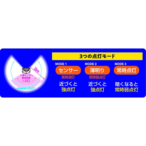 ファミリー・ライフ　１００ＬＥＤソーラーセンサーライト　ブラック　ａ２９８４６　１セット（６個）3