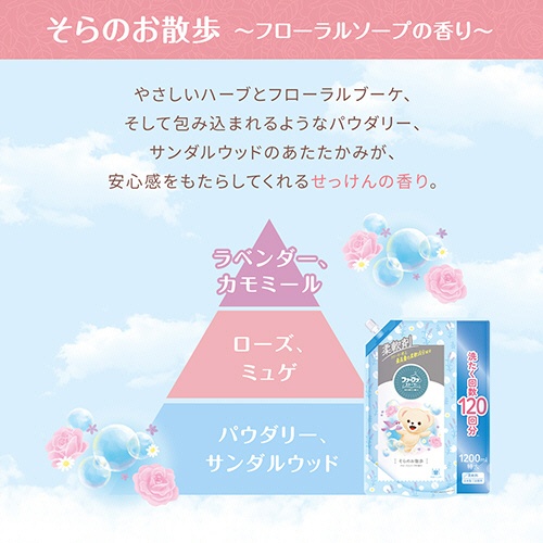 ＮＳファーファジャパン　ファーファストーリー　柔軟剤　そらのお散歩　詰替用　１２００ｍＬ　１個2