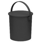 JEJアステージ フェルマー 座れる丸型収納(座れるバケツ) 約15L ブラック 650069 1個