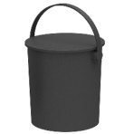 JEJアステージ フェルマー 座れる丸型収納(座れるバケツ) 約20L ブラック 650090 1個