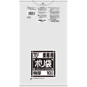 日本サニパック　Ｌシリーズ　業務用ポリ袋　透明　７０Ｌ　特厚０．０７０ｍｍ　Ｌ７８Ｇ　１パック（１０枚）