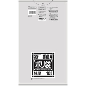 日本サニパック　Ｌシリーズ　業務用ポリ袋　透明　９０Ｌ　特厚０．０７０ｍｍ　Ｌ９８Ｇ　１パック（１０枚）