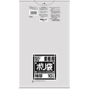 日本サニパック　Ｌシリーズ　業務用ポリ袋　透明　９０Ｌ　特厚０．０７０ｍｍ　Ｌ９８Ｇ　１パック（１０枚）1