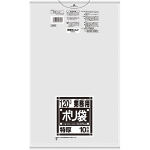 日本サニパック　Ｌシリーズ　業務用ポリ袋　透明　１２０Ｌ　特厚０．０７０ｍｍ　Ｌ９９Ｇ　１パック（１０枚）1