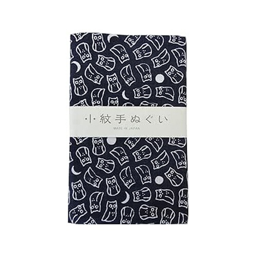 林　小紋手ぬぐい　Ｎｏ．３４　フクロウ　ＺＥ９９６０３４　１枚1