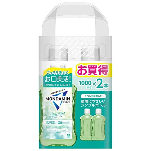 アース製薬　モンダミン　クリアミント　１０００ｍＬ／本　１パック（２本）1
