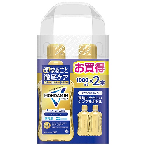 アース製薬　モンダミン　プレミアムケア　ゴールドミント　１０００ｍＬ／本　１パック（２本）1
