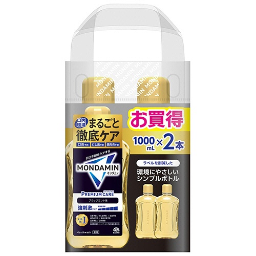 アース製薬　モンダミン　プレミアムケア　ブラックミント　１０００ｍＬ／本　１パック（２本）1