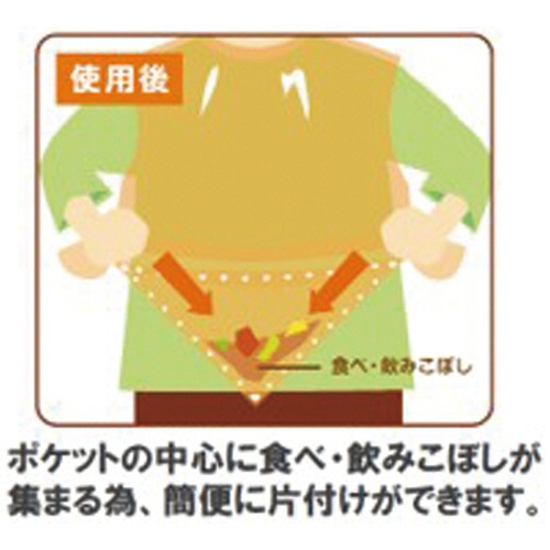 ハクゾウメディカル　ポケット付き食事用エプロン　オレンジ　１箱（１００枚）3