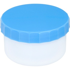 ケーエム化学　プラ軟こう壺（深型）　５５ｍｌ　青　５０　１パック（５０個）