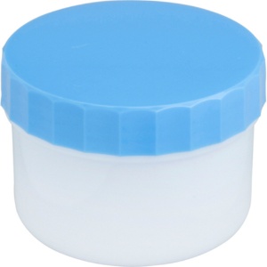 ケーエム化学　プラ軟こう壺（深型）　１１０ｍｌ　青　１００　１パック（５０個）1