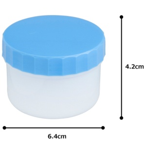 ケーエム化学　プラ軟こう壺（深型）　１１０ｍｌ　青　１００　１パック（５０個）2