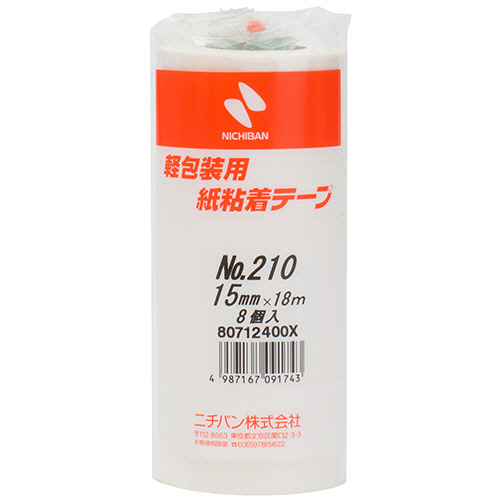 たのめーる】ニチバン 紙粘着テープ No.210 15mm×18m 厚み0.09mm たのめーる】ニチバン 紙粘着テープ No.210 15mm×18m 厚み0.09mm