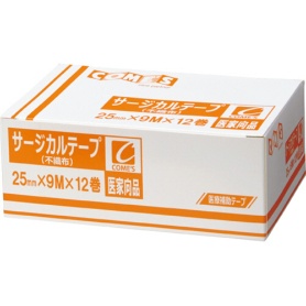 ヨック　サージカルテープ　不織布タイプ　２５ｍｍ×９ｍ　１箱（１２巻）
