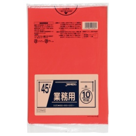 【たのめーる】ジャパックス カラーポリ袋 赤 45L CCR45 1パック(10枚)の通販