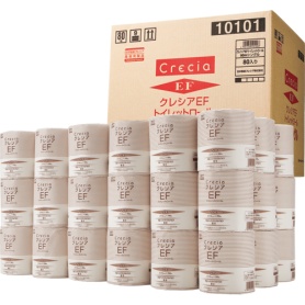 日本製紙クレシア　クレシア　ＥＦトイレットロール　シングル　芯あり　個包装　９０ｍ　１ケース（８０ロール）