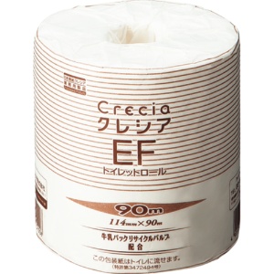 日本製紙クレシア　クレシア　ＥＦトイレットロール　シングル　芯あり　個包装　９０ｍ　１ケース（８０ロール）2