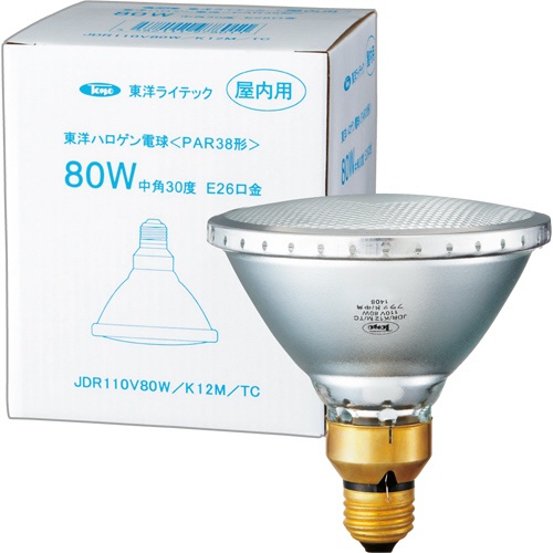 東洋ライテック　ＰＡＲ形ハロゲンランプ　８０Ｗ形　Ｅ２６口金　中角　ＪＤＲ１１０Ｖ８０Ｗ／Ｋ１２Ｍ／ＴＣ　１個1