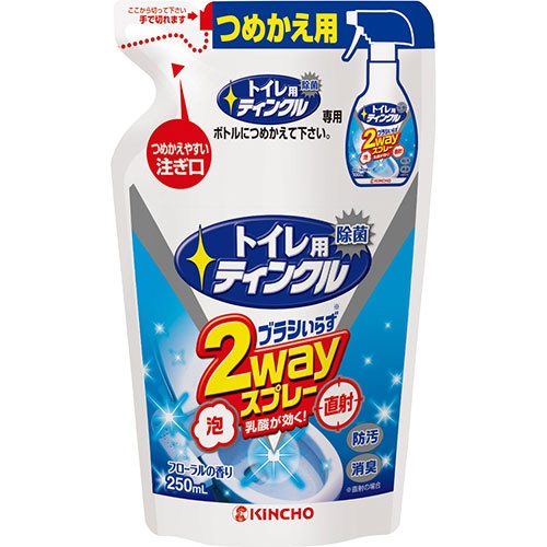 大日本除蟲菊　ＫＩＮＣＨＯ　トイレ用ティンクル　トイレ洗剤　直射・泡　２ｗａｙスプレー　詰め替え　２５０ｍｌ　１パック1