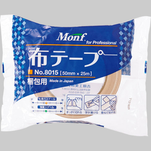 たのめーる】古藤工業 Monf 布粘着テープ No.8015 50mm×25m NO8015 1巻