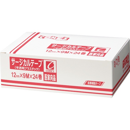ヨック　サージカルテープ　半透明プラスチックタイプ　１２ｍｍ×９ｍ　１箱（２４巻）1