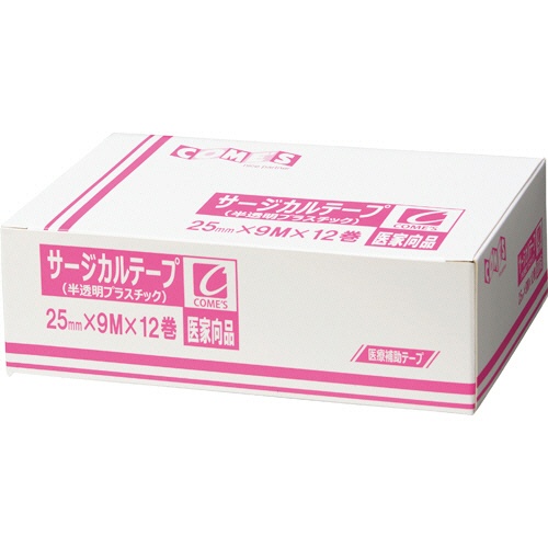 ヨック　サージカルテープ　半透明プラスチックタイプ　２５ｍｍ×９ｍ　１箱（１２巻）1