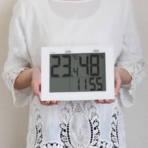 ドリテック　大画面温湿度計　グロース　ホワイト　Ｏ－５０３ＷＴ　１個2