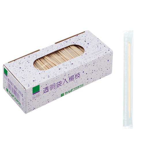 やなぎプロダクツ　透明袋入楊枝　Ｊ－０３７　１パック（１０００本）1