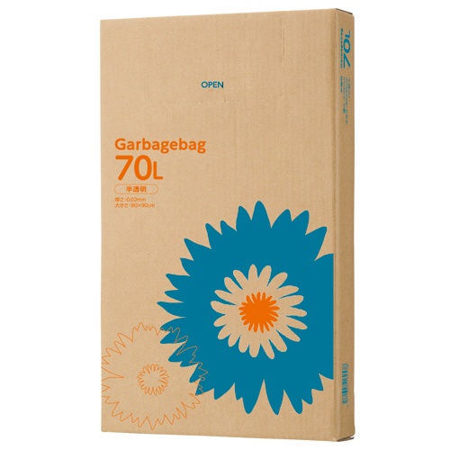 ＴＡＮＯＳＥＥ　ゴミ袋　半透明　７０Ｌ　ＢＯＸタイプ　１箱（１１０枚）1