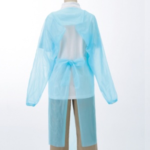 オオサキメディカル　プラスチックエプロン　袖付　ゴム袖　ふつうサイズ　１箱（１０枚）3