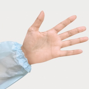 オオサキメディカル　プラスチックエプロン　袖付　ゴム袖　ふつうサイズ　１箱（１０枚）4