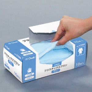 オオサキメディカル　プラスチックエプロン　袖付　ゴム袖　ふつうサイズ　１箱（１０枚）6