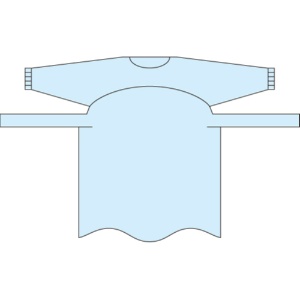 川西工業　ポリエチ袖付エプロン　フリーサイズ　ブルー　４４４２　１箱（１０枚）4