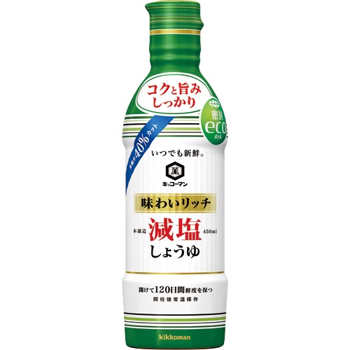 キッコーマン　いつでも新鮮　味わいリッチ減塩しょうゆ　４５０ｍｌ　１本1