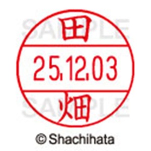シヤチハタ　データーネームＥＸ１２号　キャップ式　既製品　本体＋印面（氏名印：田畑）セット　ＸＧＬ－１２Ｈ－Ｒ＋１２Ｍ　（１３９４　タバタ）　１個6