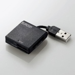 エレコム　ＵＳＢ２．０／１．１　ケーブル固定メモリカードリーダ／４３＋５メディア　ブラック　ＭＲ－Ｋ００９ＢＫ　１個