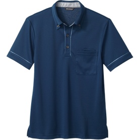 住商モンブラン　半袖ニットシャツ（男女兼用）　ネイビー／ブルー　Ｍサイズ　３２－５００９－Ｍ　１着