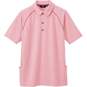 アイトス　バックサイドポケット付半袖ポロシャツ（男性用）　二重編みニット　ピンク　３Ｌサイズ　ＡＺ－７６６３－１６０－３Ｌ　１着1
