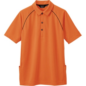 アイトス　バックサイドポケット付半袖ポロシャツ（男性用）　二重編みニット　オレンジ　３Ｌサイズ　ＡＺ－７６６３－１６３－３Ｌ　１着1