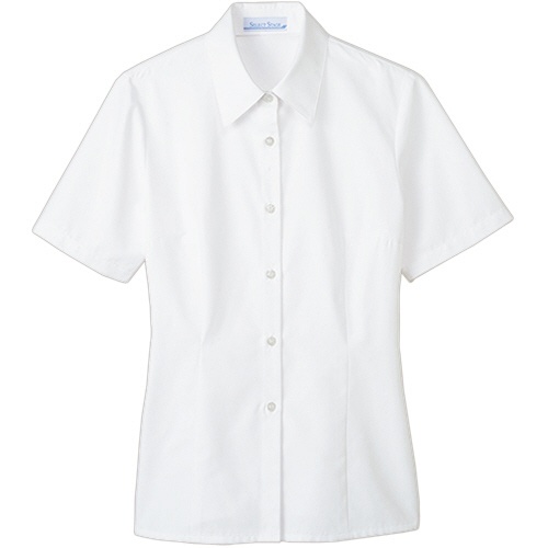 神馬本店　半袖ブラウス　ファインカルゼ　ホワイト　７号　ＳＳ０３２Ｂ－８－７　１着1